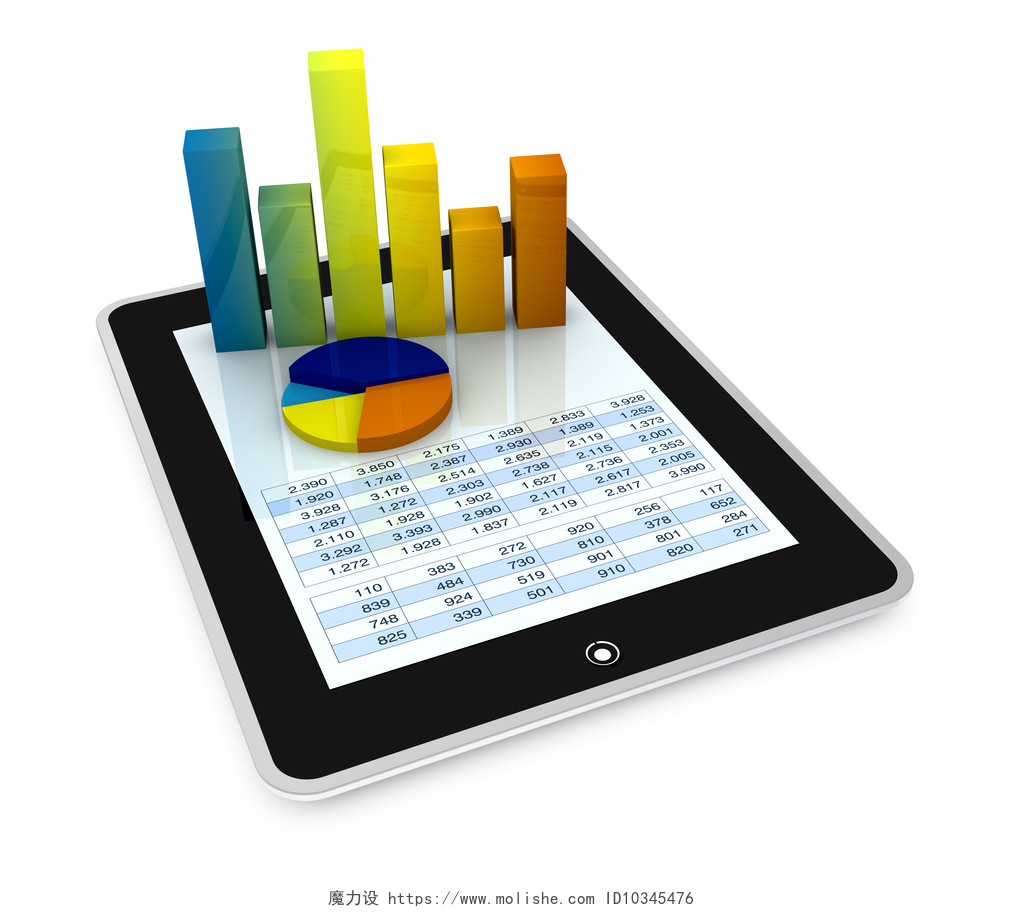 平板上的数据分析图现代财务分析